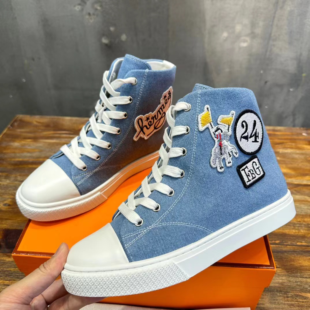 20240408 Herm&egrave;s愛馬仕潮流休閒牛仔運動鞋 海外原單 歐美代購 專櫃同步在售 共3色