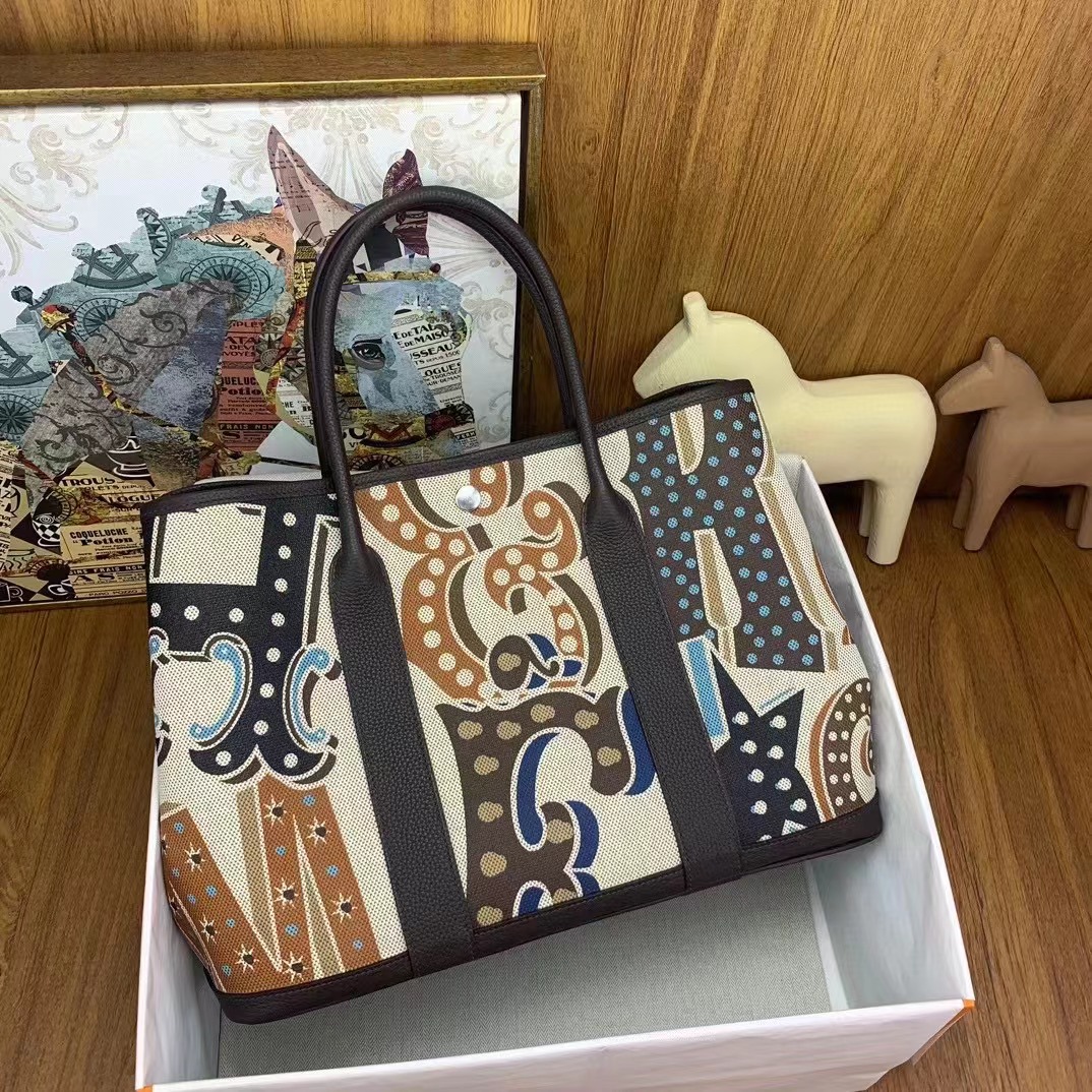 20240604 Herm&egrave;s愛馬仕帆布手提購物包 海外原單免稅平行輸入 歐美代購 台北101專櫃官網同步在售