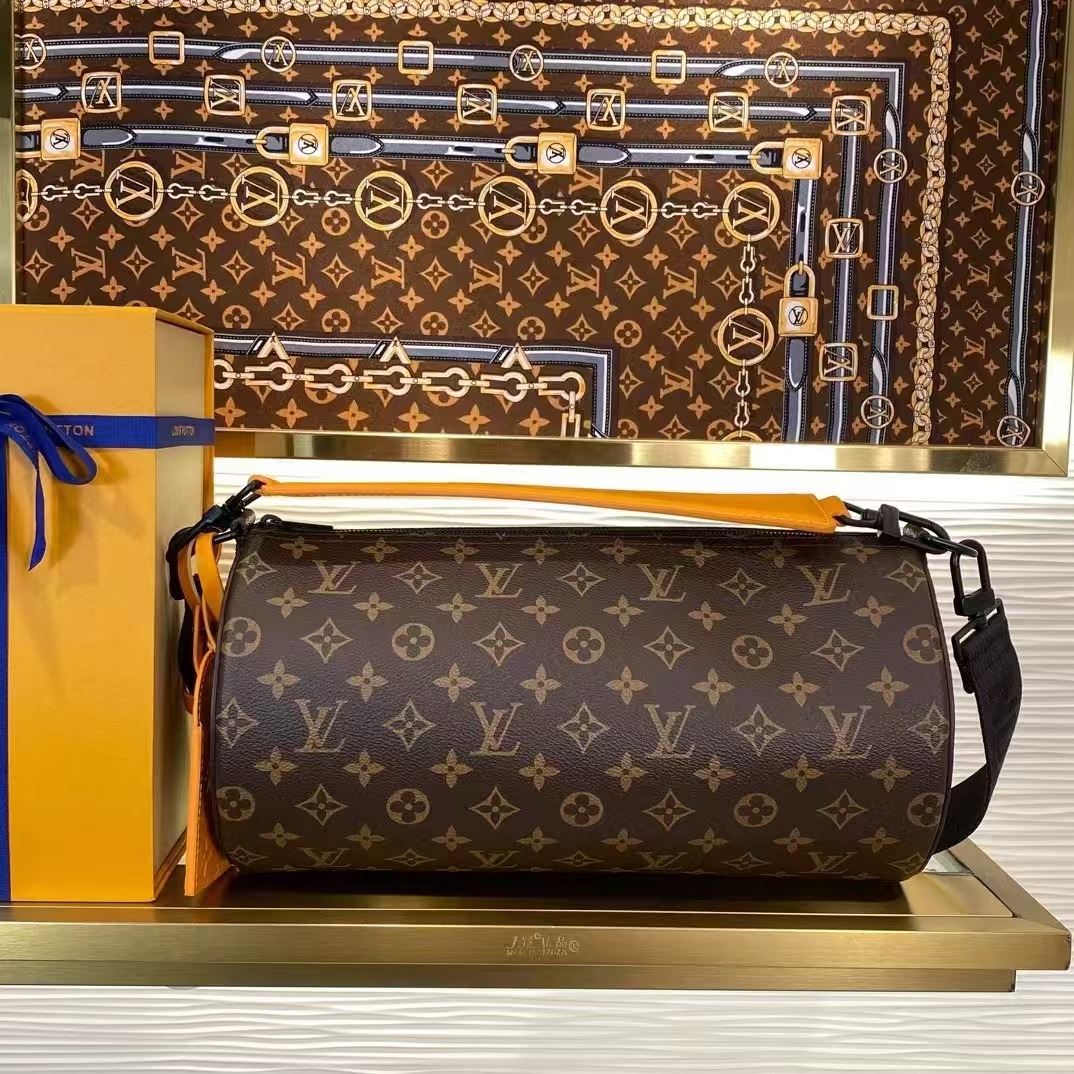 20241201 LV M46691 老花全皮圓筒包 海外原單免稅平行輸入 歐美代購 台北101專櫃官網同步在售